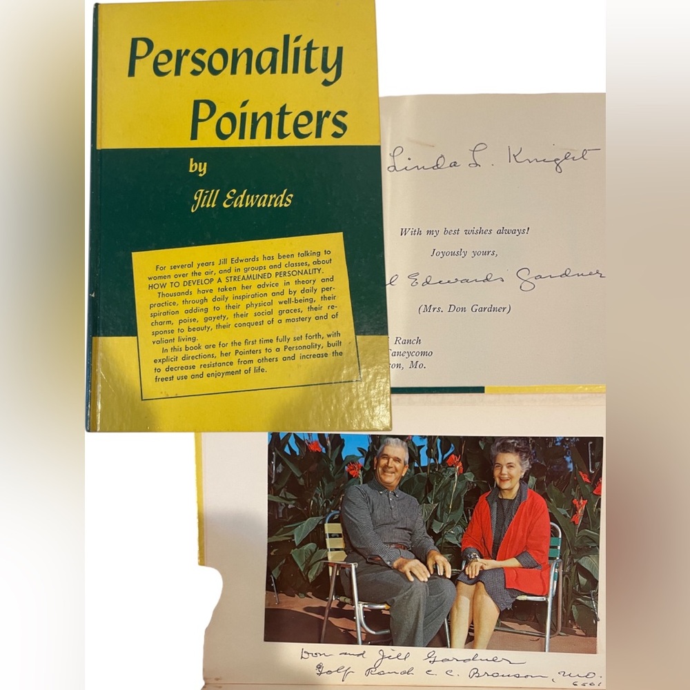 Signed Personality Pointers Book by Jill Edwards 1950 Autographed Photo